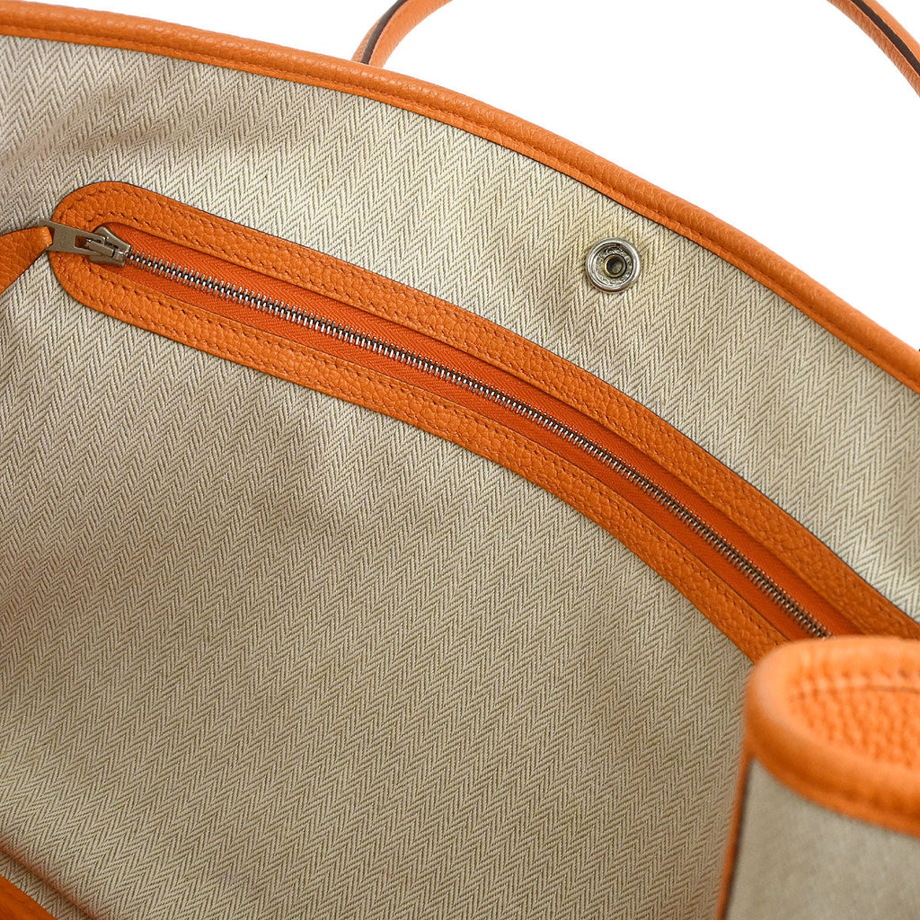 Hermes Orange Negonda Garden Party 36 PM Tote Handbag