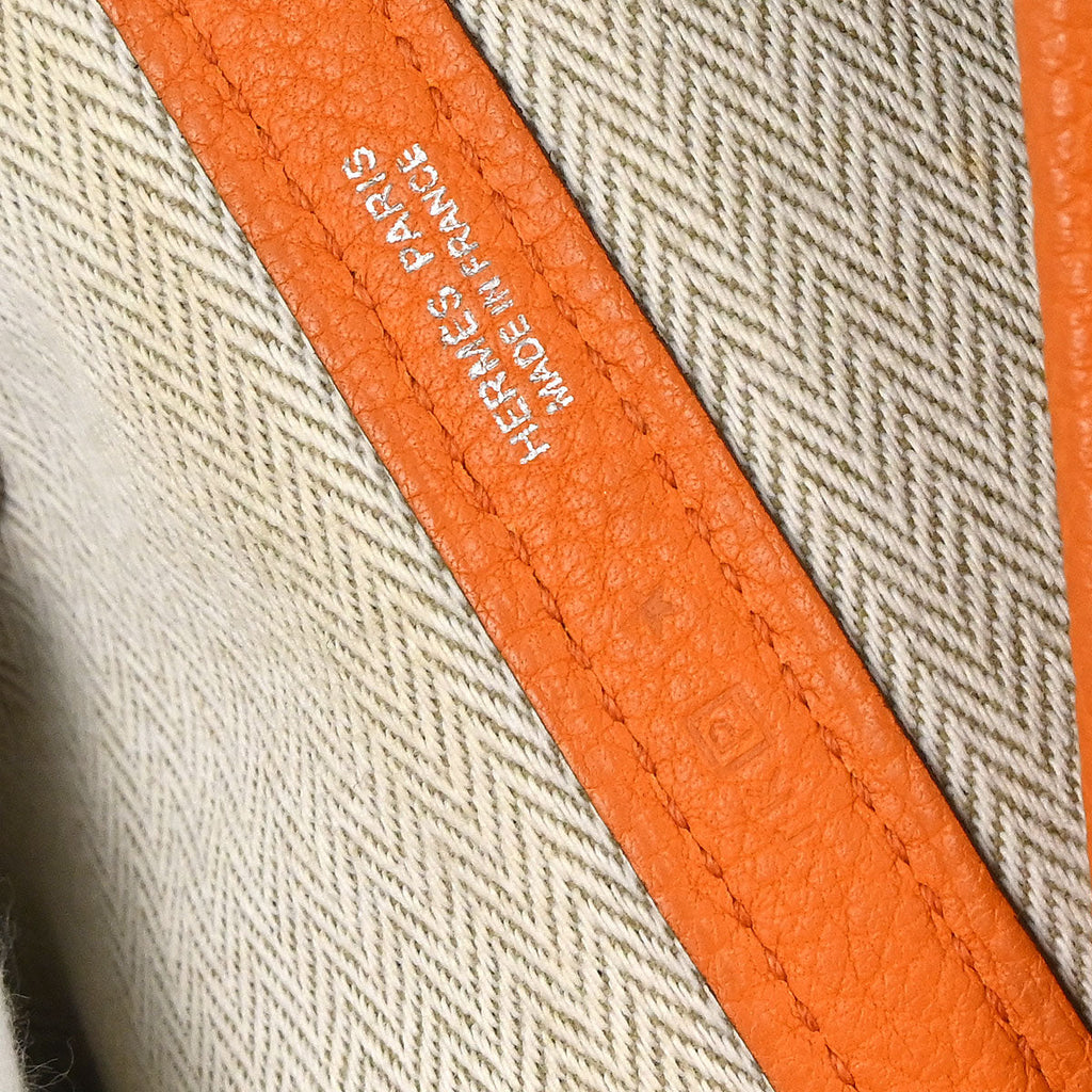 Hermes Orange Negonda Garden Party 36 PM Tote Handbag