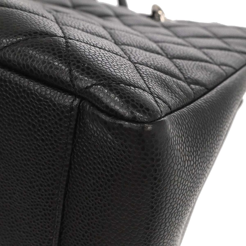 Chanel 2013-2014 Black Caviar Skin Grand Shopping Tote GST Chain Handbag