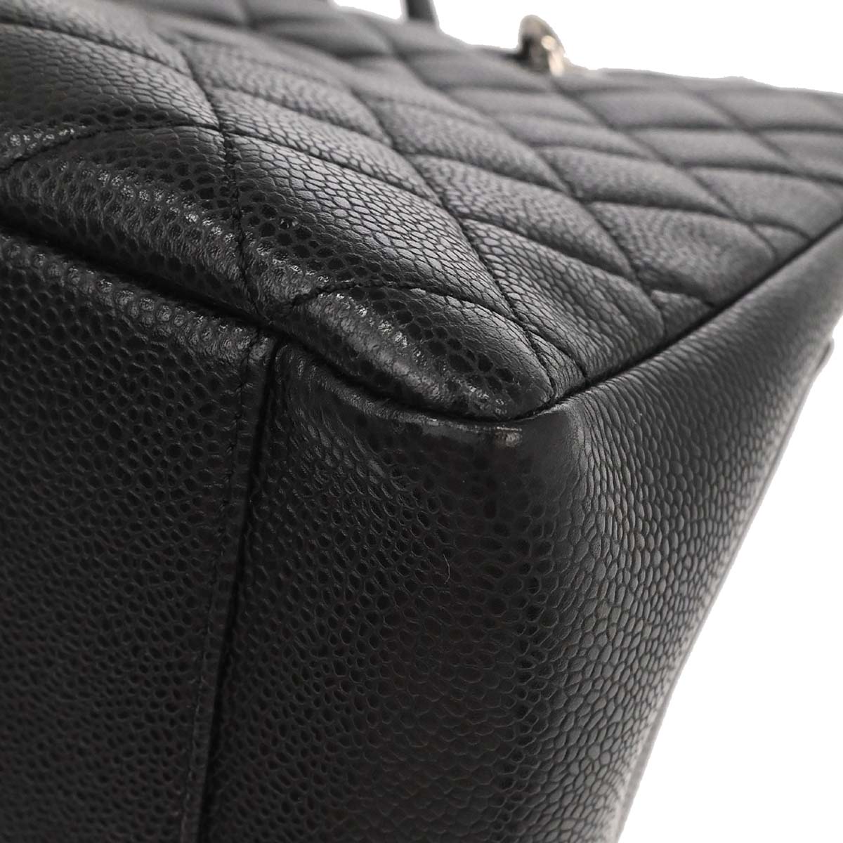Chanel 2013-2014 Black Caviar Skin Grand Shopping Tote GST Chain Handbag