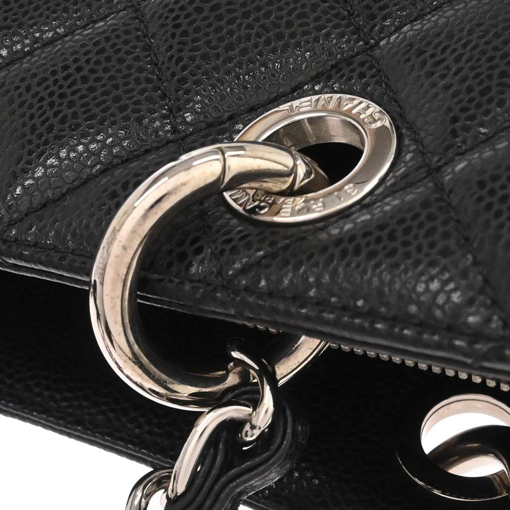 Chanel 2013-2014 Black Caviar Skin Grand Shopping Tote GST Chain Handbag