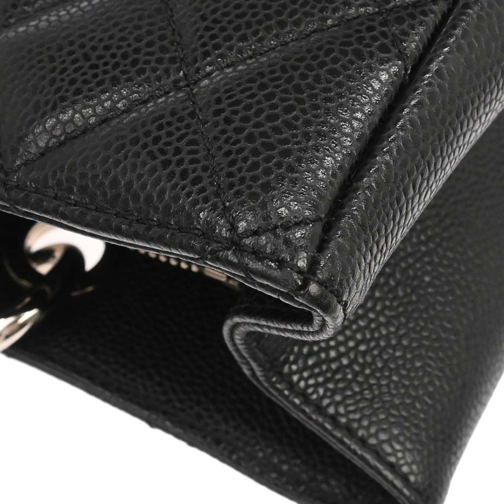 Chanel 2013-2014 Black Caviar Skin Grand Shopping Tote GST Chain Handbag