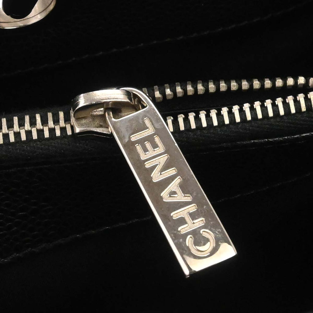 Chanel 2013-2014 Black Caviar Skin Grand Shopping Tote GST Chain Handbag