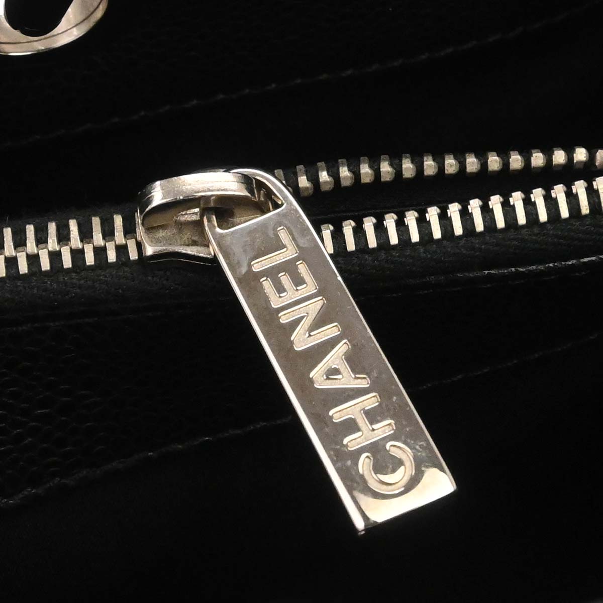 Chanel 2013-2014 Black Caviar Skin Grand Shopping Tote GST Chain Handbag