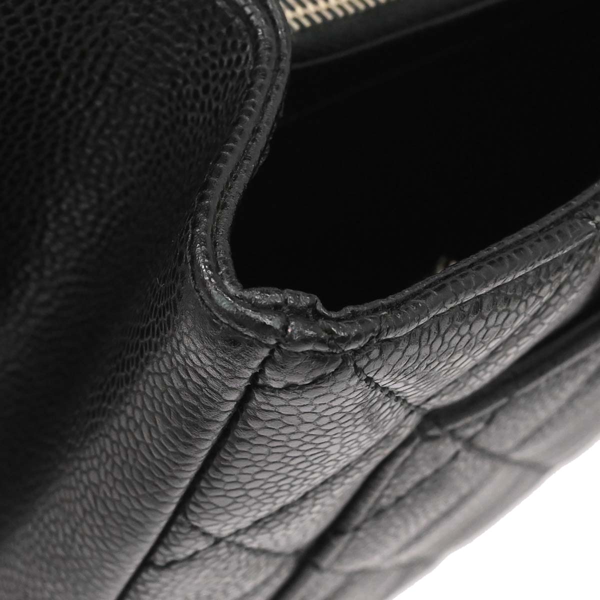 Chanel 2013-2014 Black Caviar Skin Grand Shopping Tote GST Chain Handbag