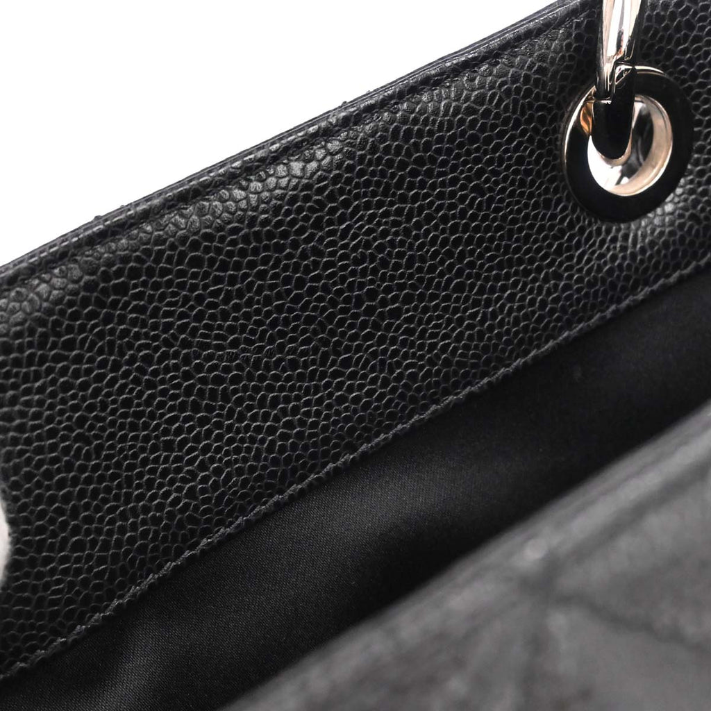 Chanel 2013-2014 Black Caviar Skin Grand Shopping Tote GST Chain Handbag