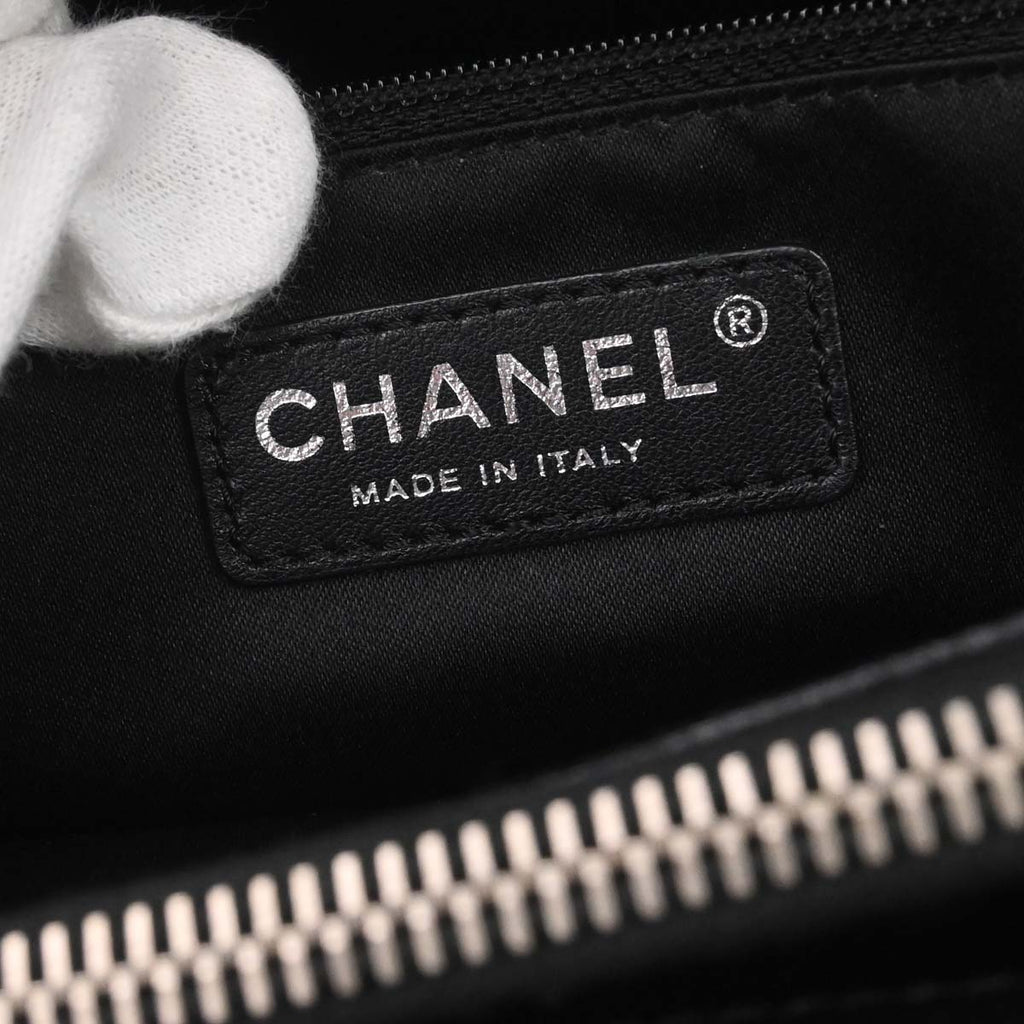 Chanel 2013-2014 Black Caviar Skin Grand Shopping Tote GST Chain Handbag