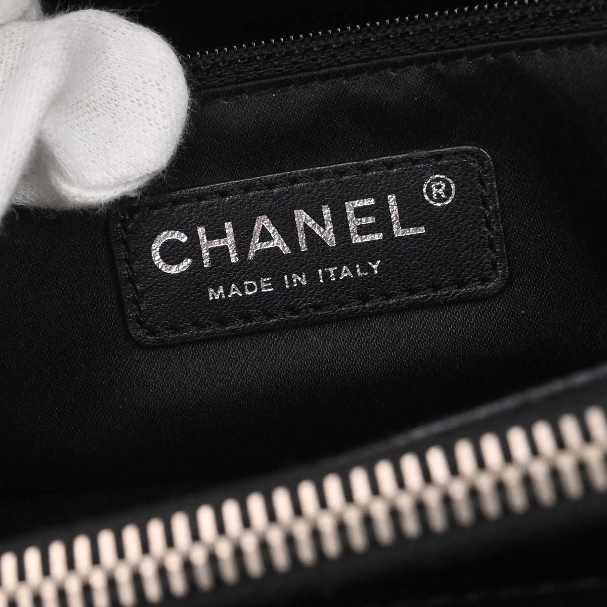 Chanel 2013-2014 Black Caviar Skin Grand Shopping Tote GST Chain Handbag