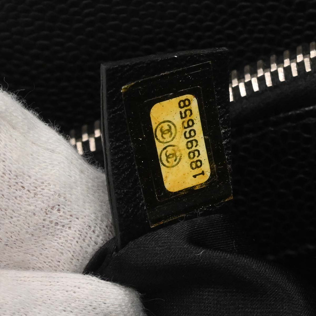 Chanel 2013-2014 Black Caviar Skin Grand Shopping Tote GST Chain Handbag