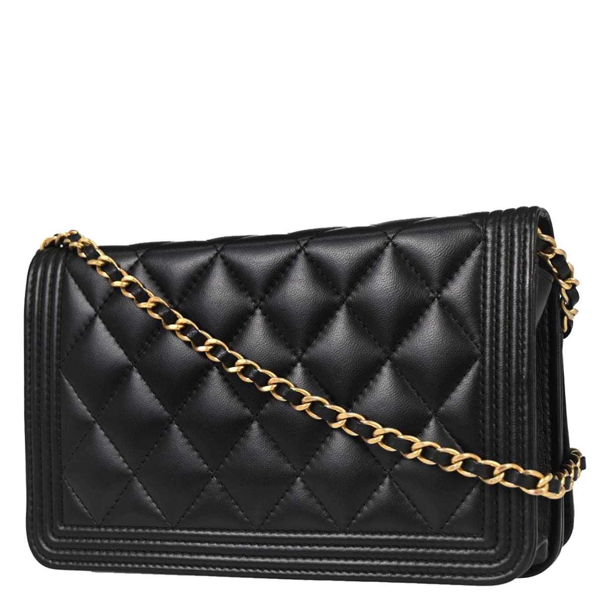 Boy Chanel 2017-2018 Black Lambskin Chain WOC Shoulder Bag