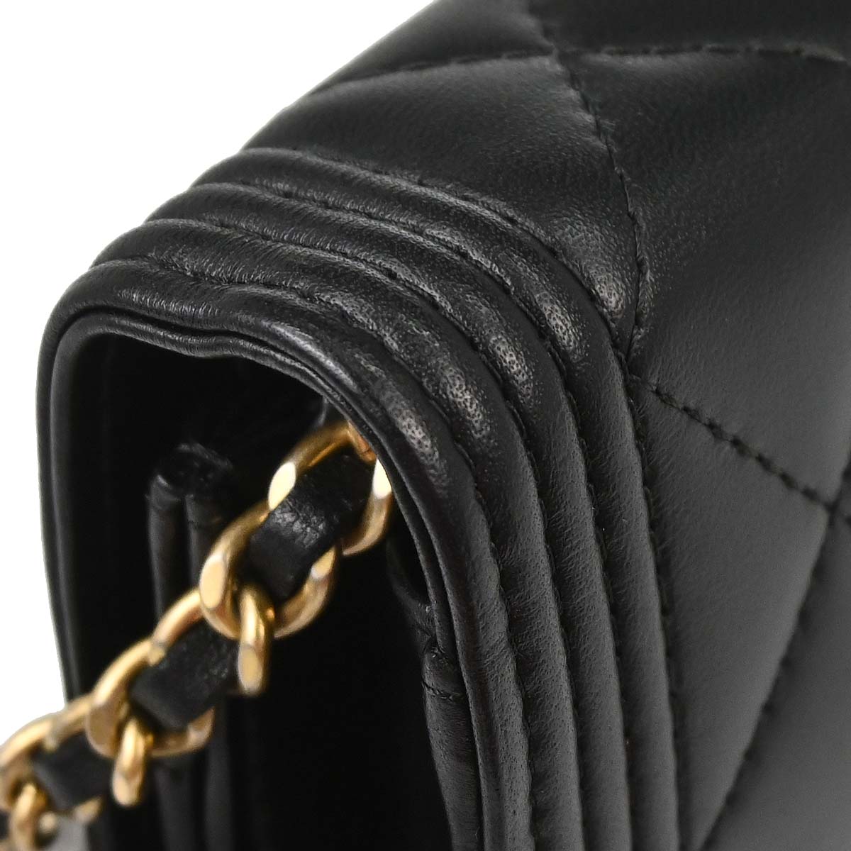 Boy Chanel 2017-2018 Black Lambskin Chain WOC Shoulder Bag