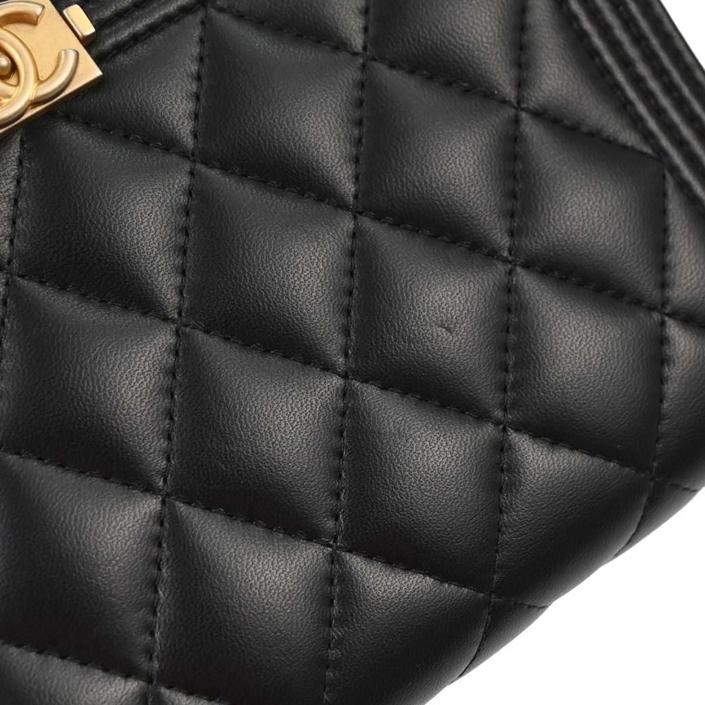 Boy Chanel 2017-2018 Black Lambskin Chain WOC Shoulder Bag