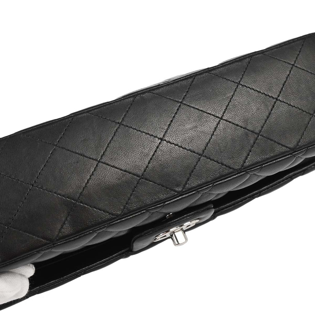 Chanel 2012-2013 Black Lambskin Medium Classic Double Flap Shoulder Bag