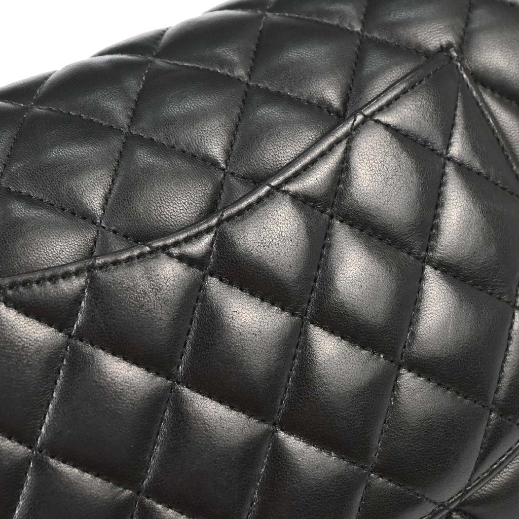Chanel 2012-2013 Black Lambskin Medium Classic Double Flap Shoulder Bag