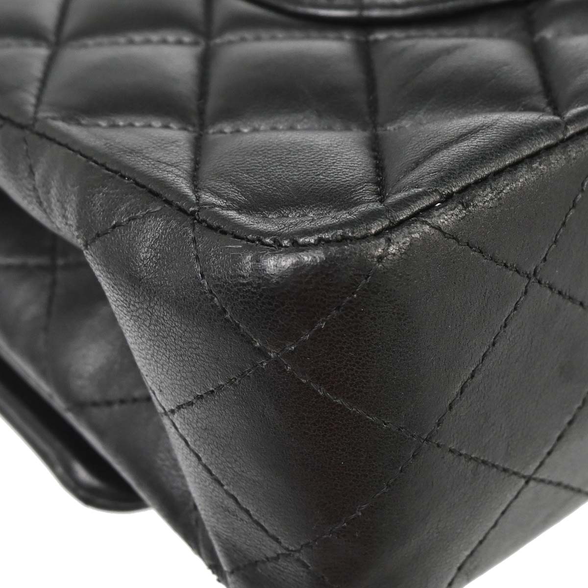 Chanel 2012-2013 Black Lambskin Medium Classic Double Flap Shoulder Bag