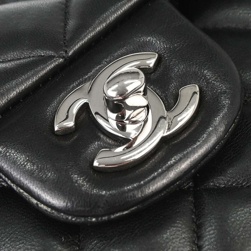 Chanel 2012-2013 Black Lambskin Medium Classic Double Flap Shoulder Bag