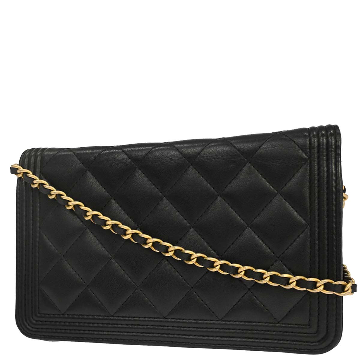 Boy Chanel 2016-2017 Black Lambskin WOC Wallet on Chain Bag
