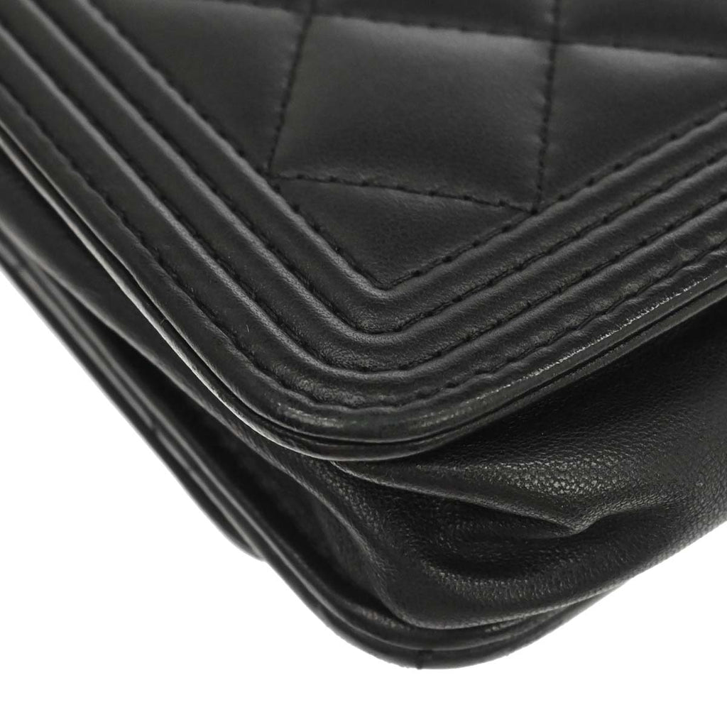Boy Chanel 2016-2017 Black Lambskin WOC Wallet on Chain Bag