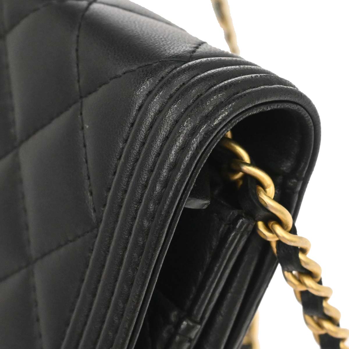 Boy Chanel 2016-2017 Black Lambskin WOC Wallet on Chain Bag