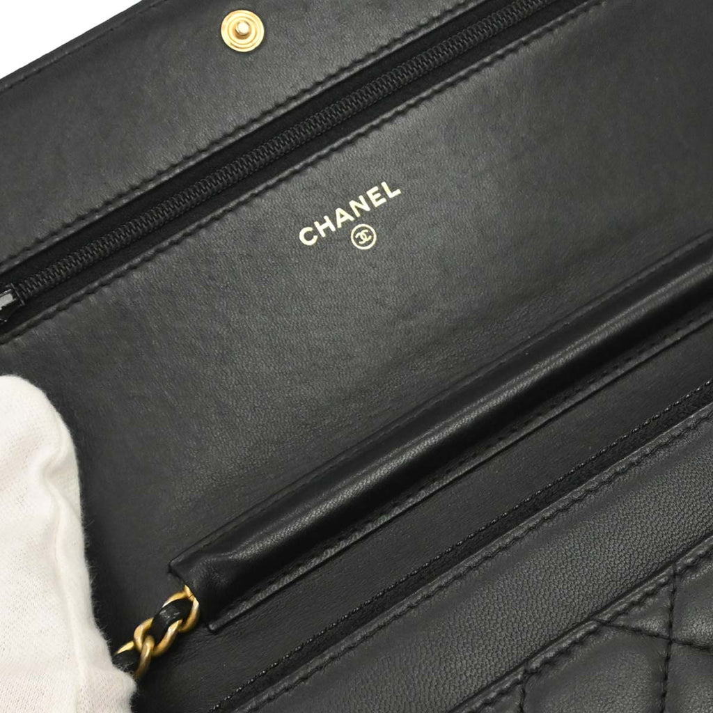 Boy Chanel 2016-2017 Black Lambskin WOC Wallet on Chain Bag