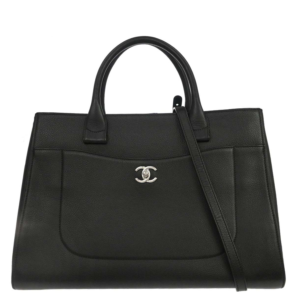Chanel 2017 Black Calfskin Cerf Executive 2way Tote Bag