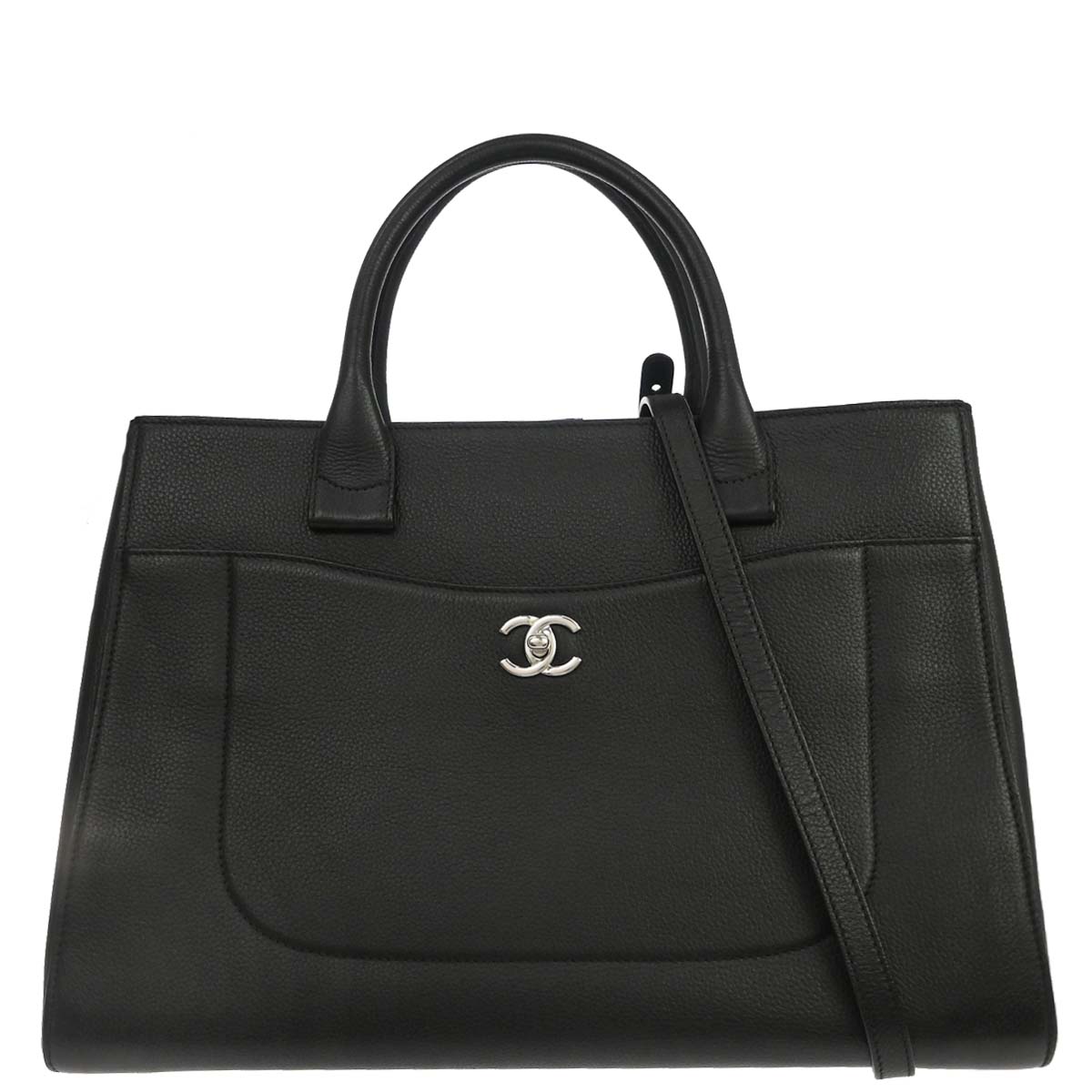 Chanel 2017 Black Calfskin Cerf Executive 2way Tote Bag