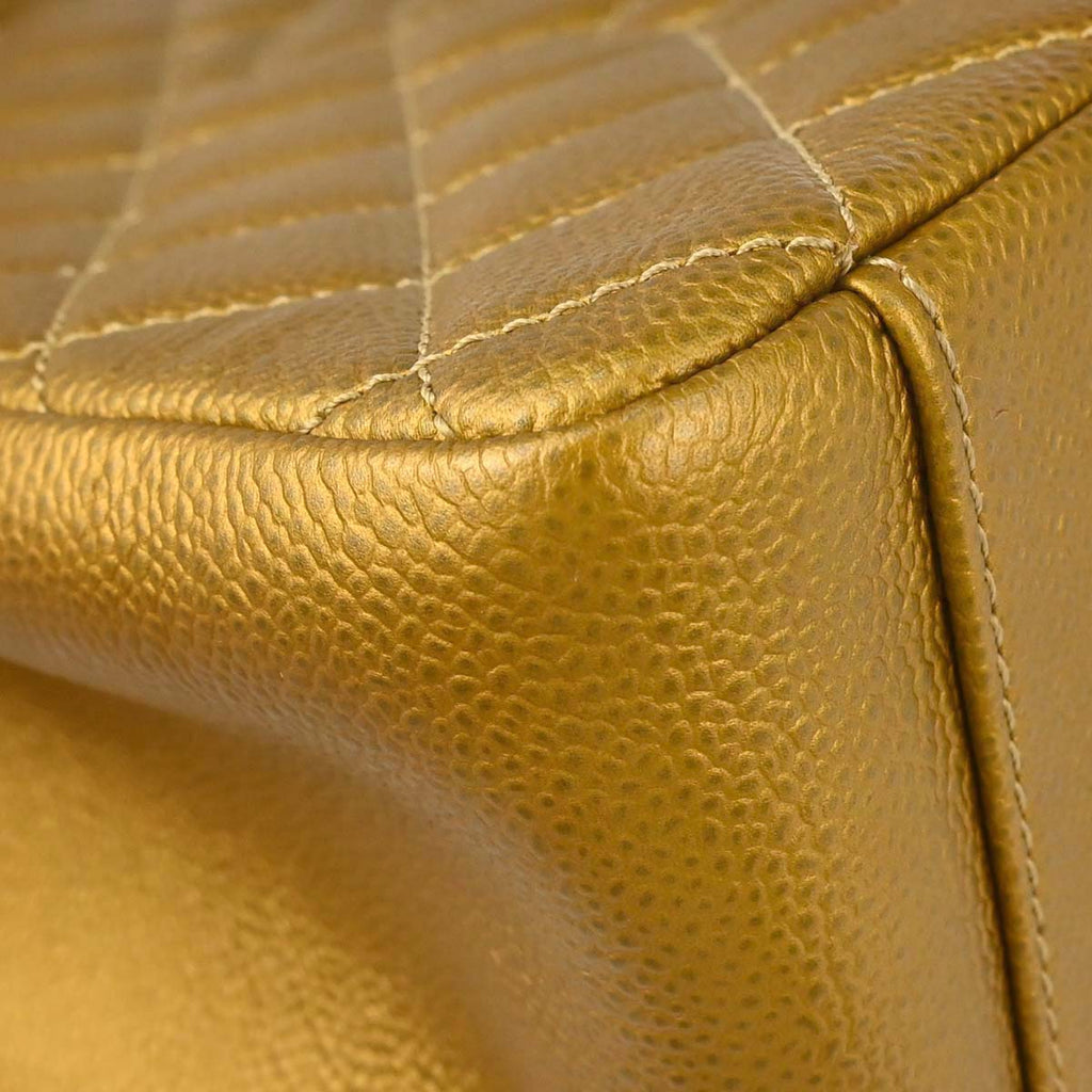 Chanel 2012-2013 Gold Caviar Skin Grand Shopping Tote GST Chain Handbag