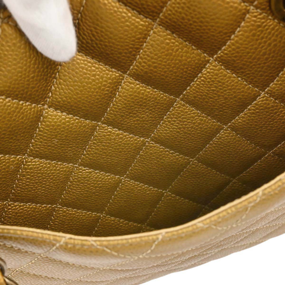 Chanel 2012-2013 Gold Caviar Skin Grand Shopping Tote GST Chain Handbag