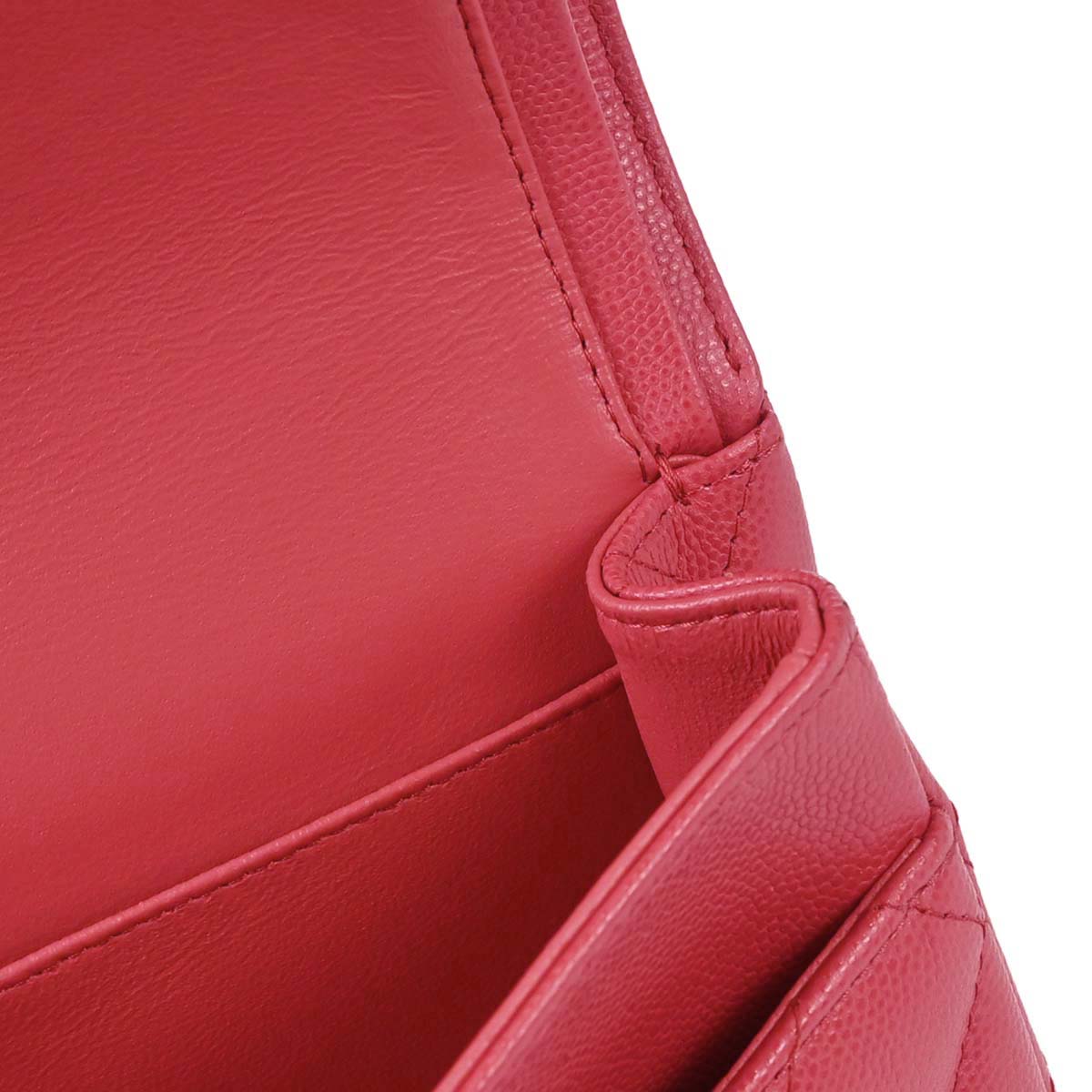 Chanel 2017 Pink Caviar Skin Medium Classic Double Flap Shoulder Bag