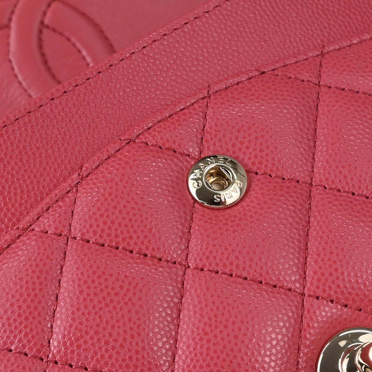 Chanel 2017 Pink Caviar Skin Medium Classic Double Flap Shoulder Bag