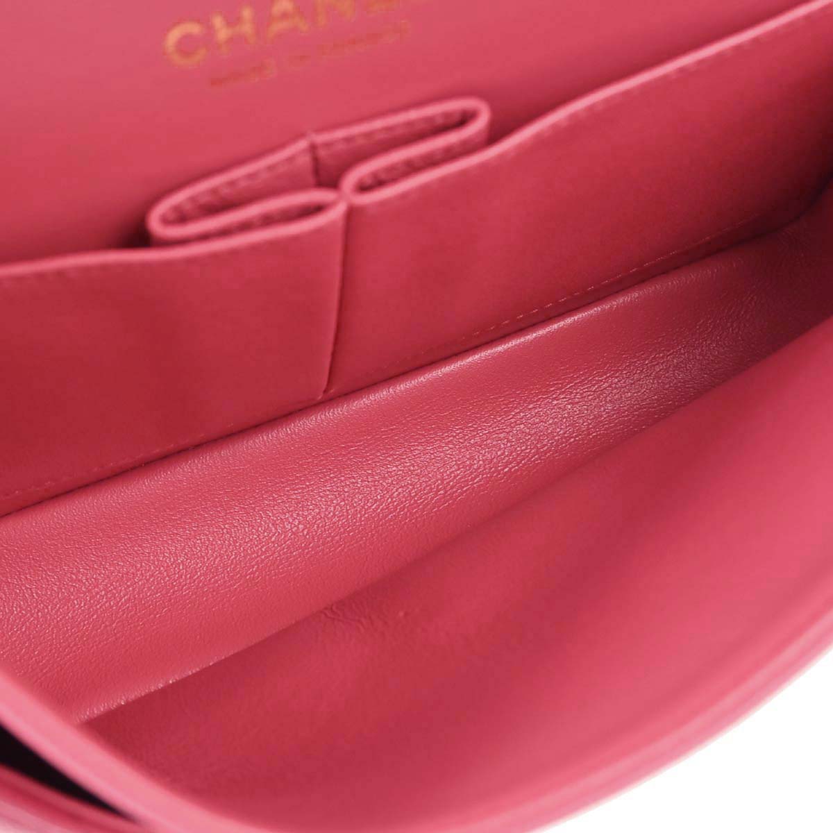 Chanel 2017 Pink Caviar Skin Medium Classic Double Flap Shoulder Bag