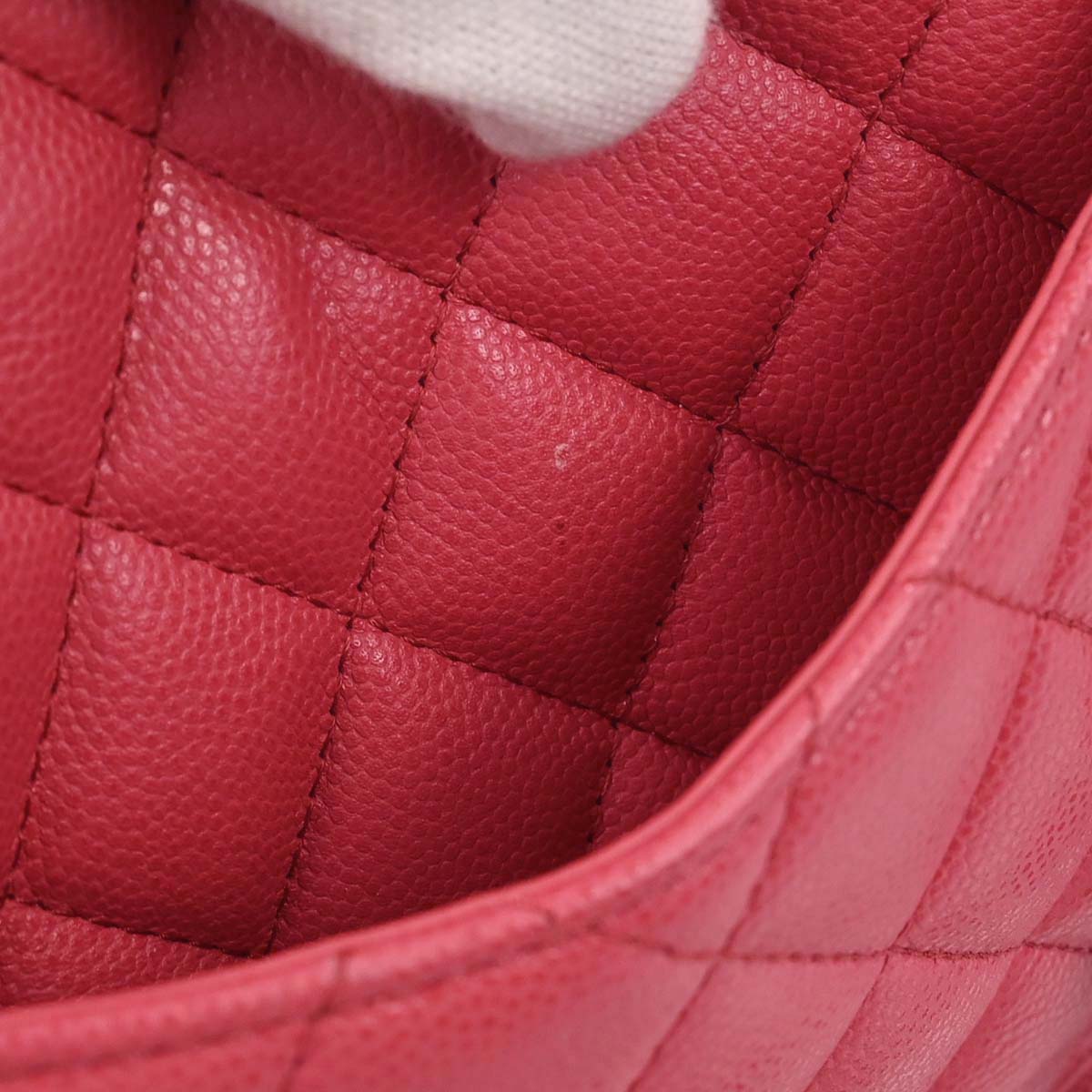 Chanel 2017 Pink Caviar Skin Medium Classic Double Flap Shoulder Bag