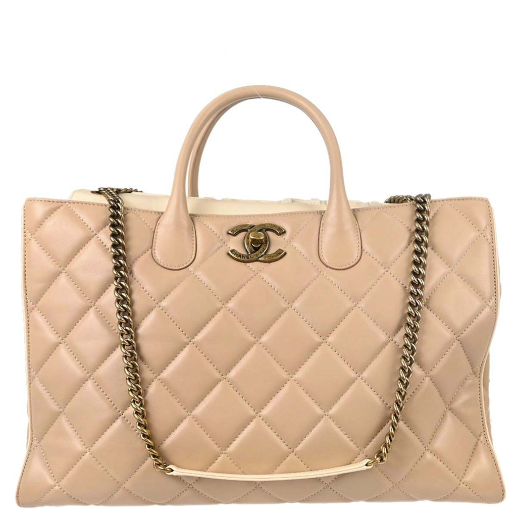 Chanel 2012-2013 Beige Lambskin Portobello 2way Shoulder Handbag