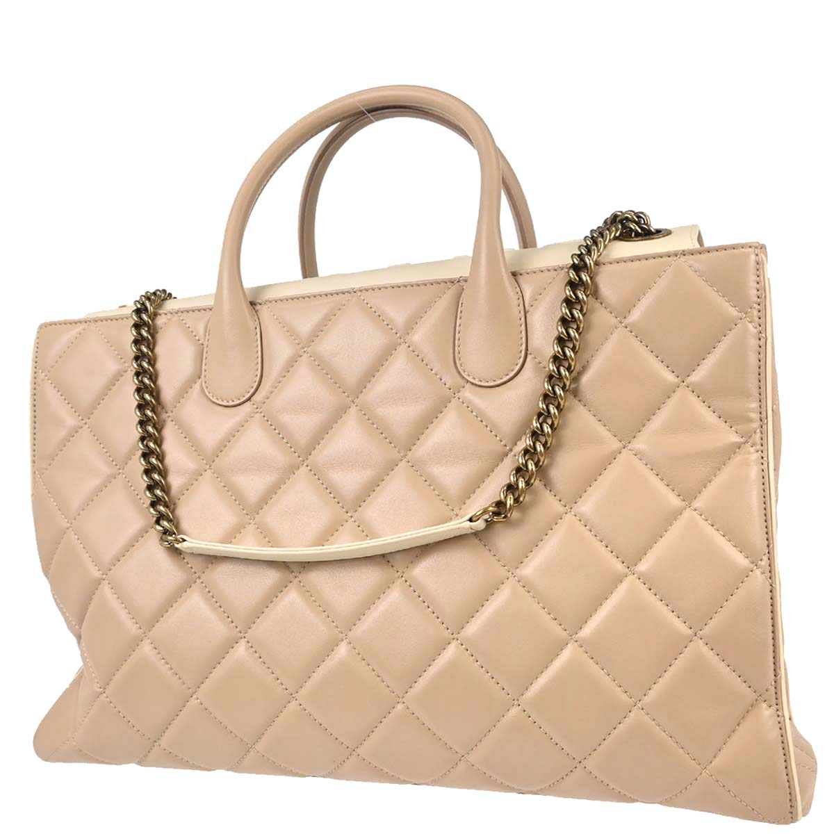 Chanel 2012-2013 Beige Lambskin Portobello 2way Shoulder Handbag
