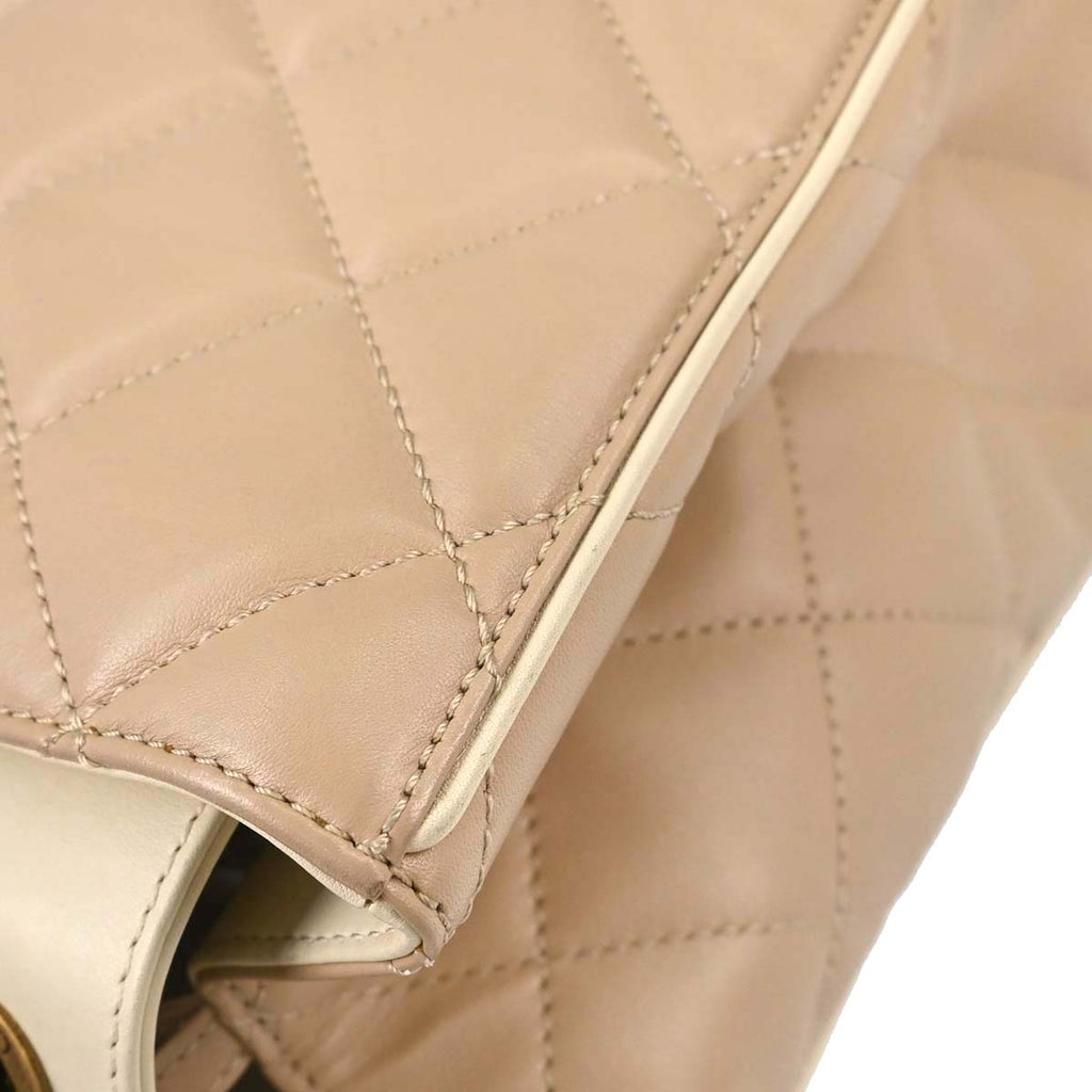 Chanel 2012-2013 Beige Lambskin Portobello 2way Shoulder Handbag