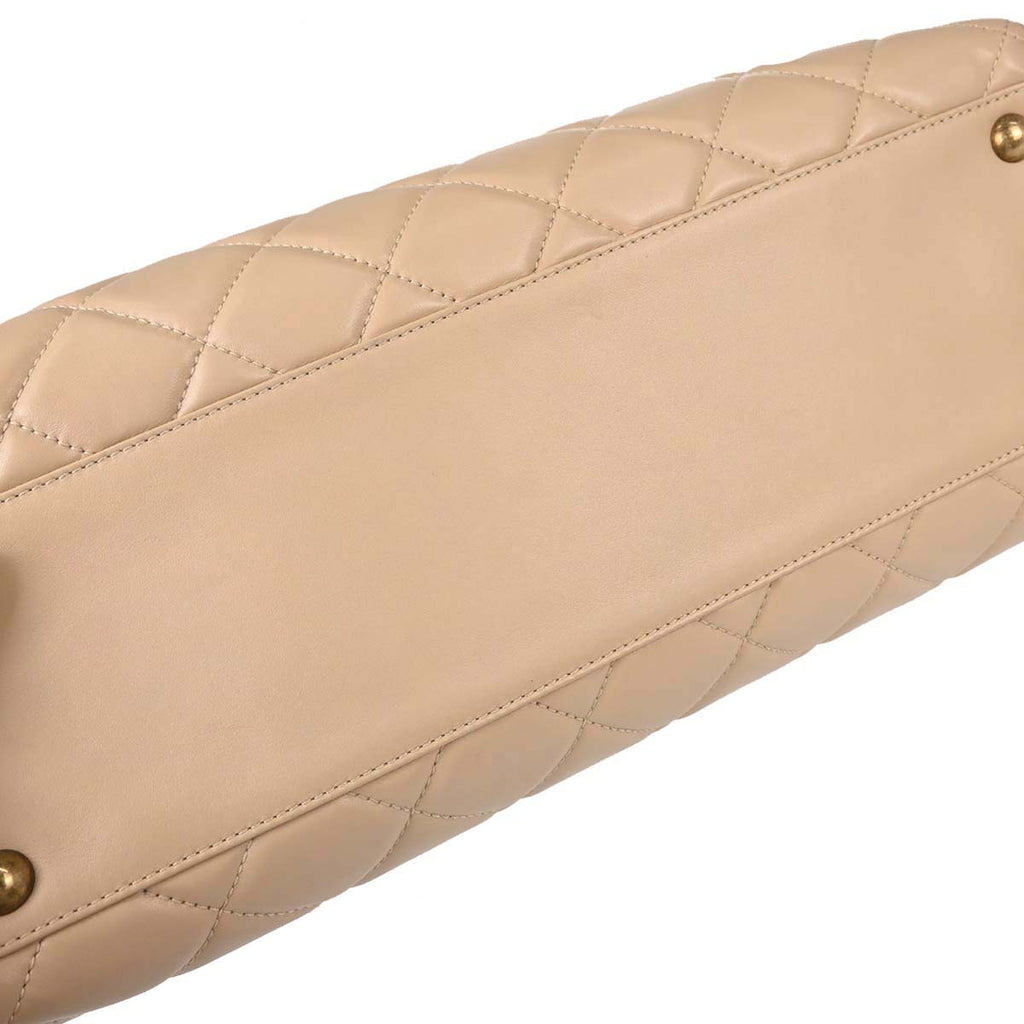 Chanel 2012-2013 Beige Lambskin Portobello 2way Shoulder Handbag