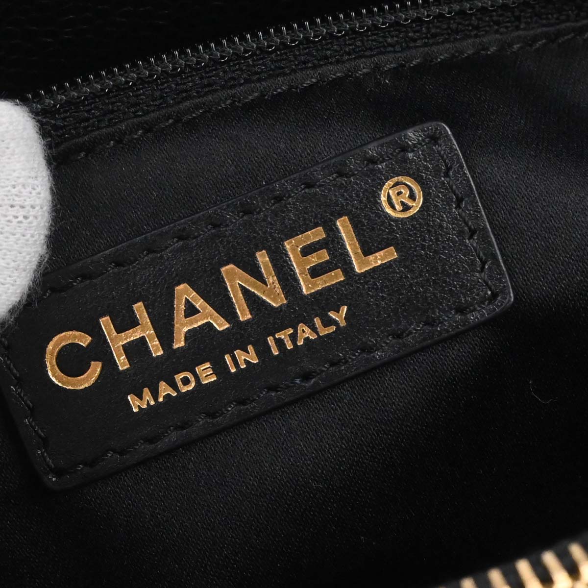 Chanel 2014 Black Caviar Skin Grand Shopping Tote GST Chain Handbag