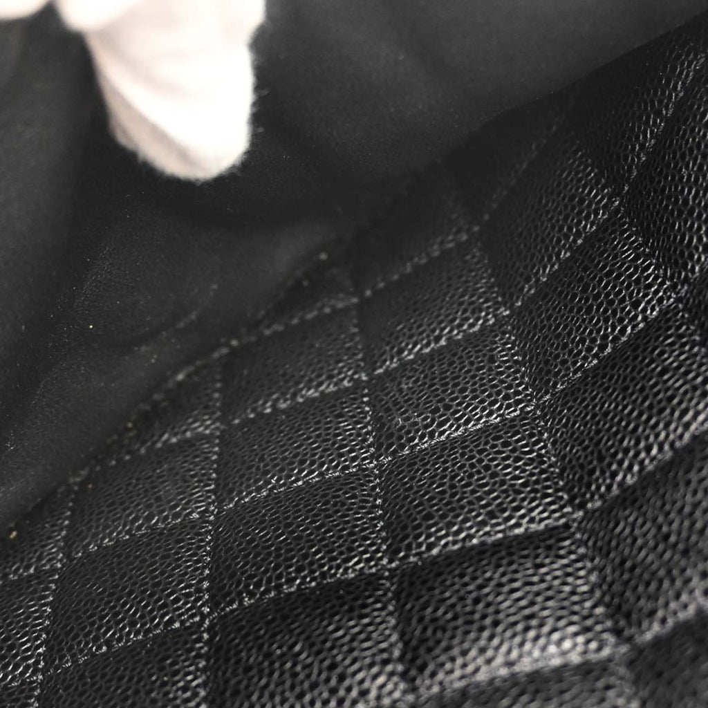 Chanel 2013-2014 Black Caviar Skin Grand Shopping Tote GST Chain Handbag