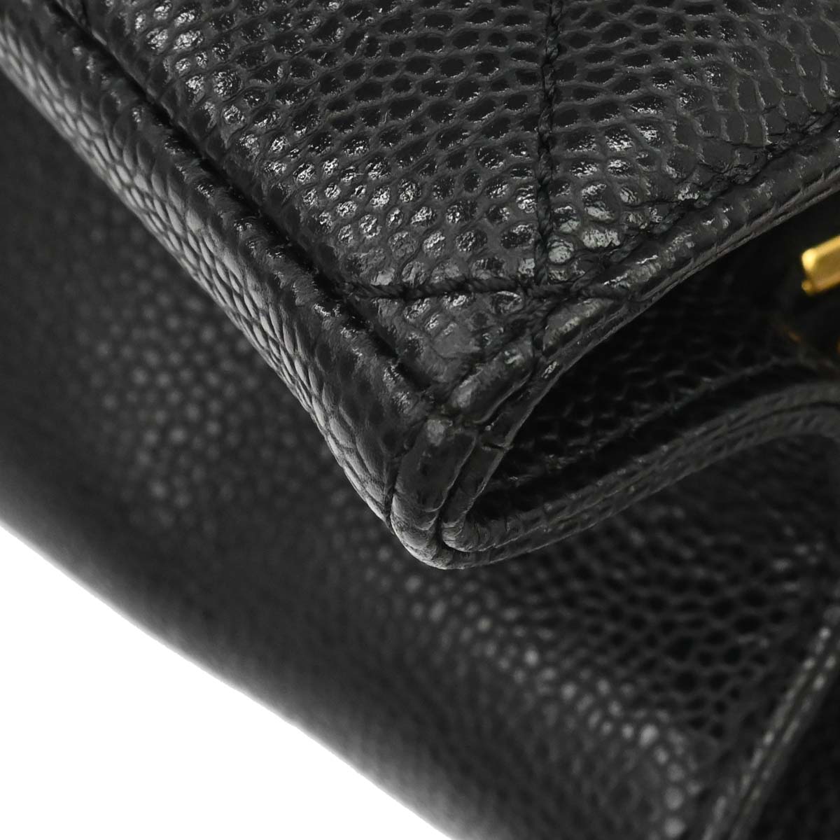 Chanel 2013-2014 Black Caviar Skin Grand Shopping Tote GST Chain Handbag