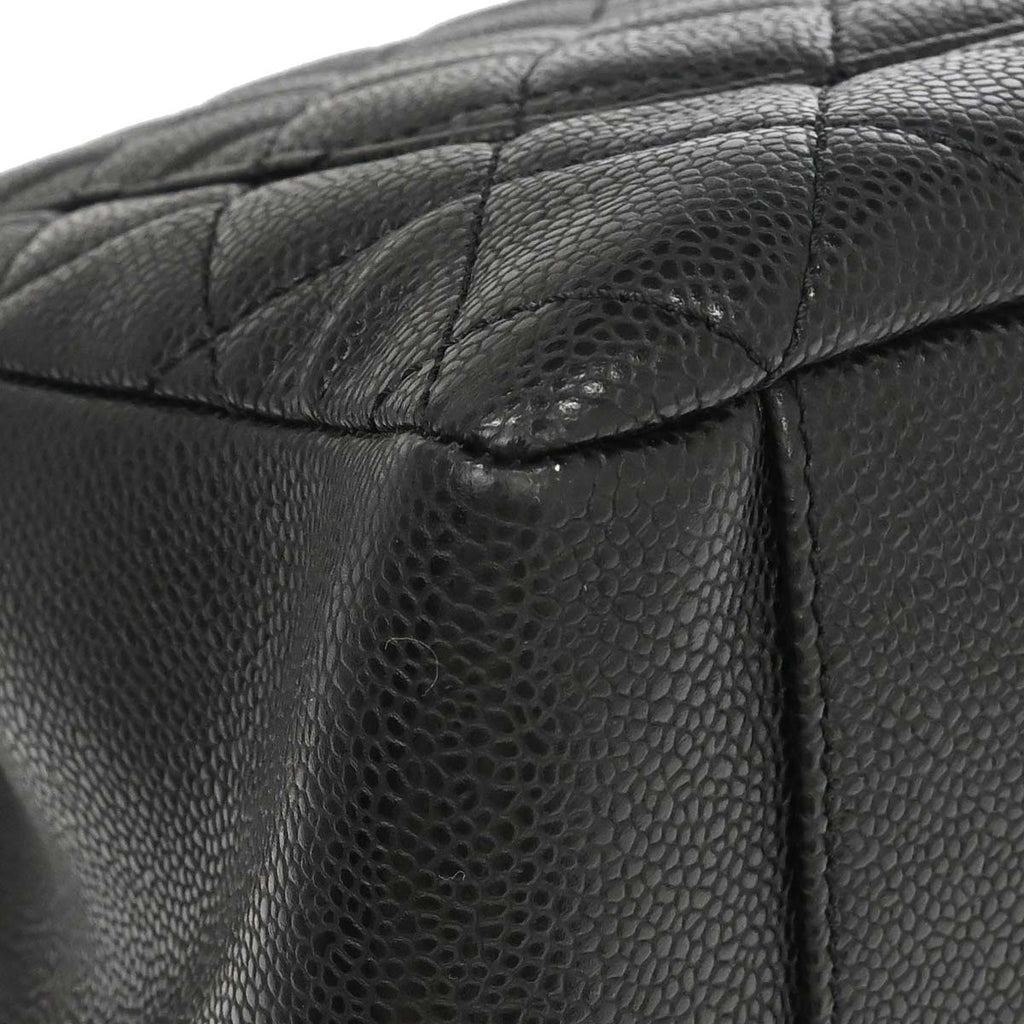 Chanel 2013-2014 Black Caviar Skin Grand Shopping Tote GST Chain Handbag