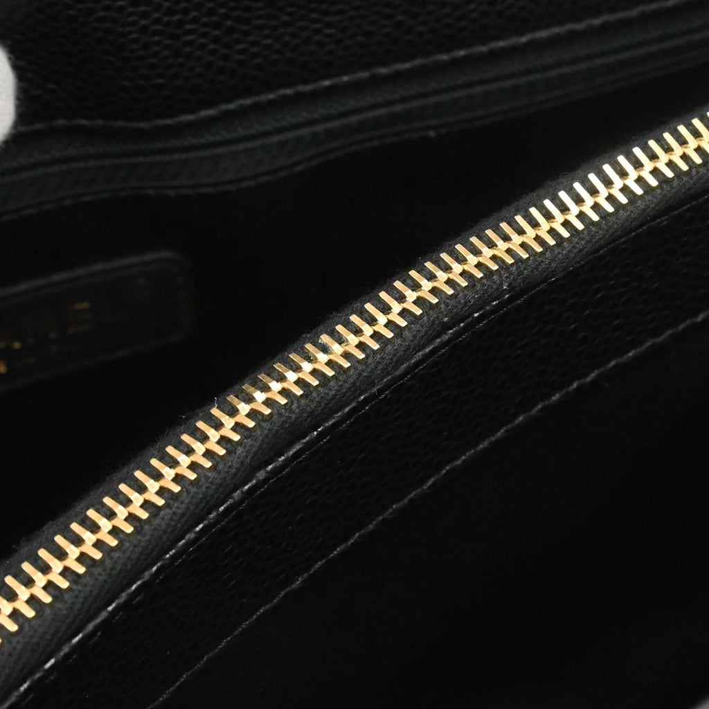 Chanel 2013-2014 Black Caviar Skin Grand Shopping Tote GST Chain Handbag