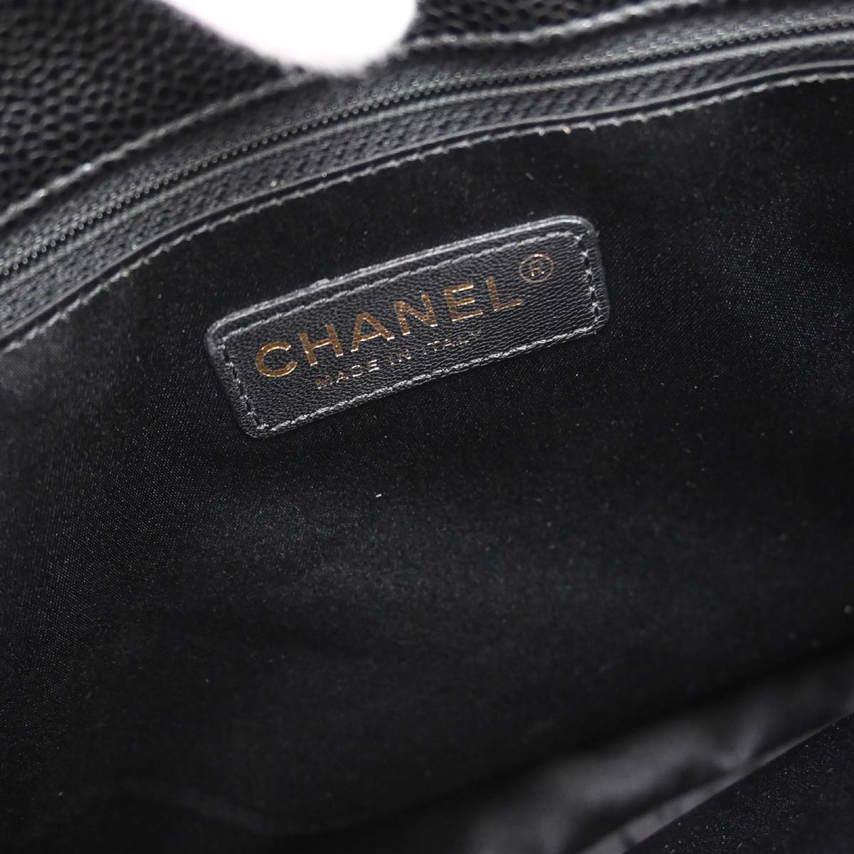 Chanel 2013-2014 Black Caviar Skin Grand Shopping Tote GST Chain Handbag