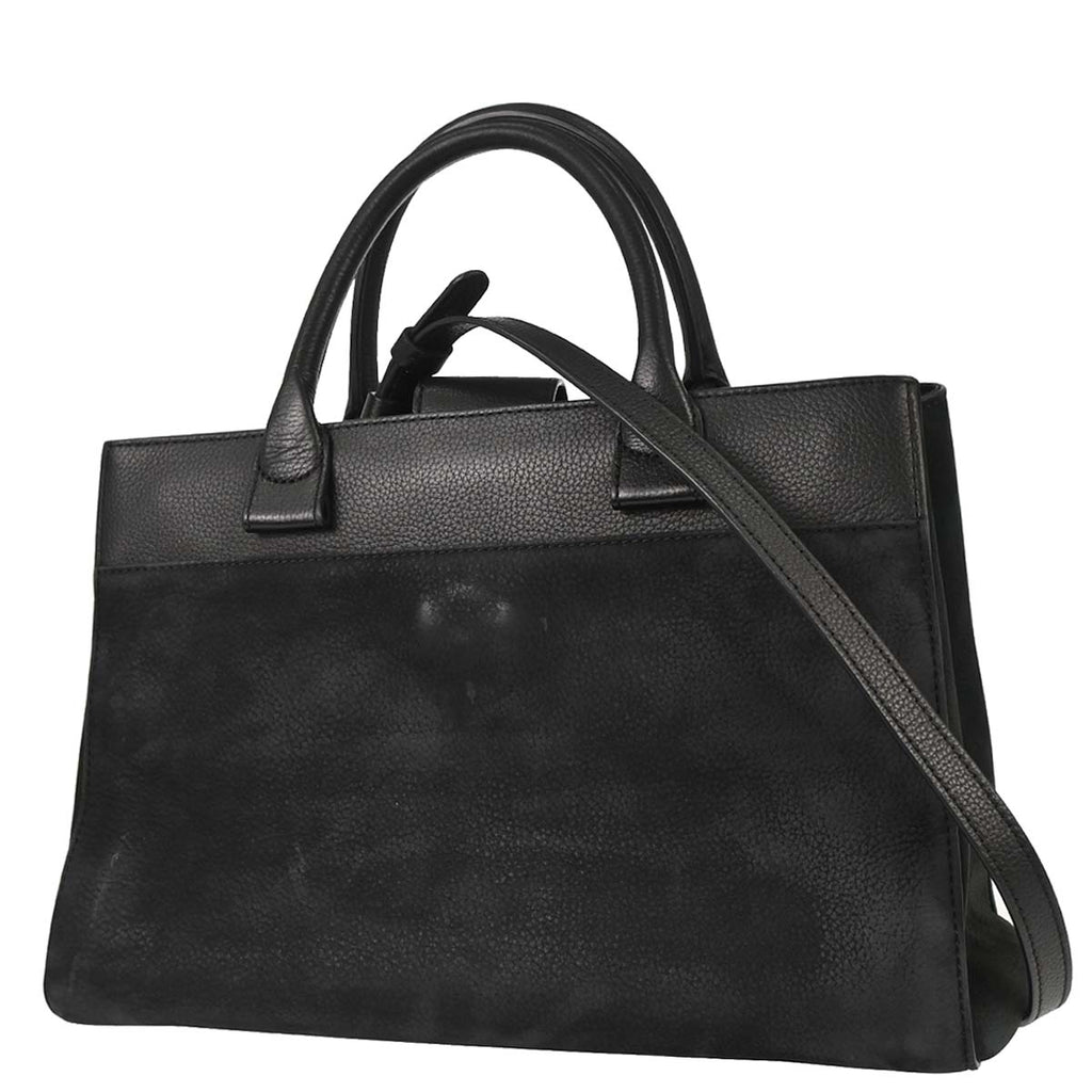 Chanel 2017-2018 Black Suede Neo Executive Cerf Tote 2way Shoulder Handbag