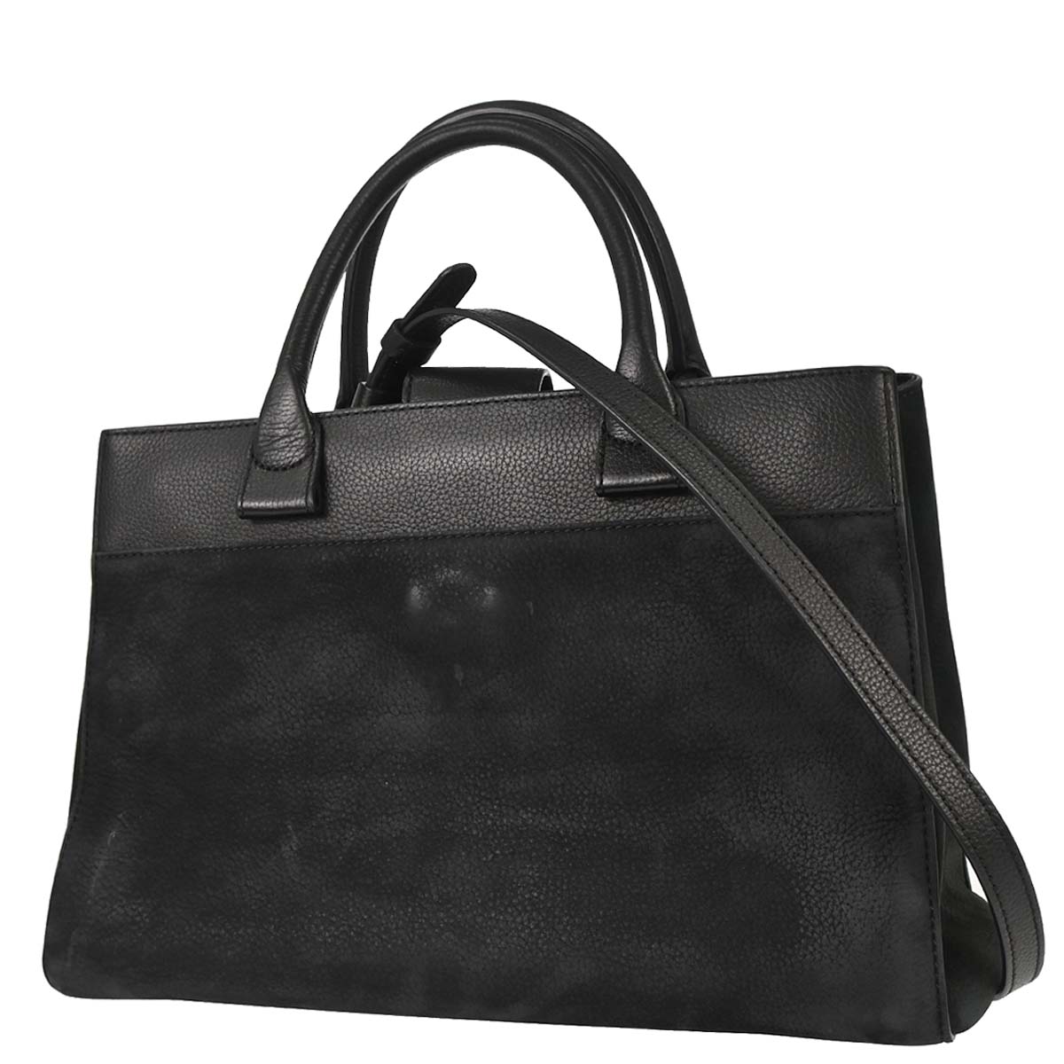 Chanel 2017-2018 Black Suede Neo Executive Cerf Tote 2way Shoulder Handbag