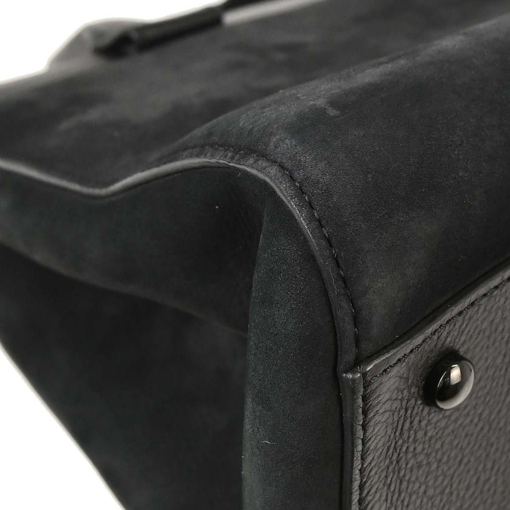 Chanel 2017-2018 Black Suede Neo Executive Cerf Tote 2way Shoulder Handbag