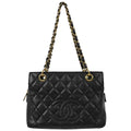 Chanel 2011 Black Caviar Skin Petite Timeless Tote PTT Chain Handbag