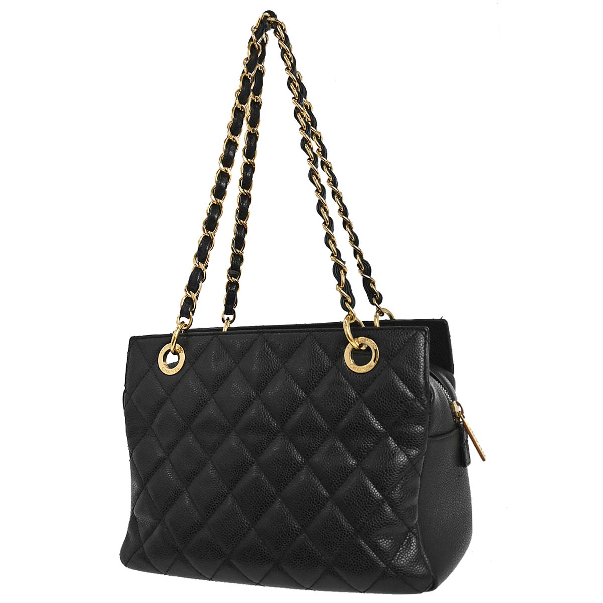 Chanel 2011 Black Caviar Skin Petite Timeless Tote PTT Chain Handbag