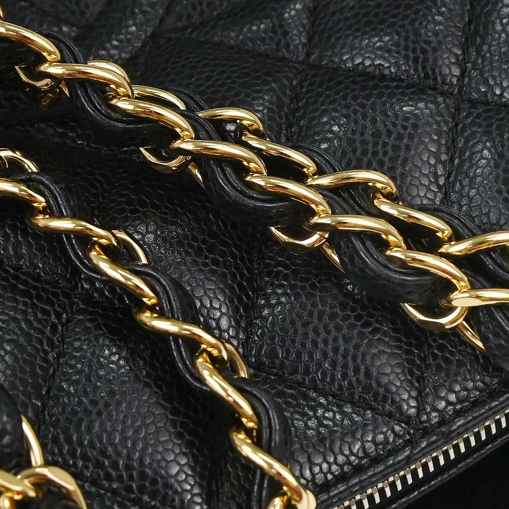 Chanel 2011 Black Caviar Skin Petite Timeless Tote PTT Chain Handbag