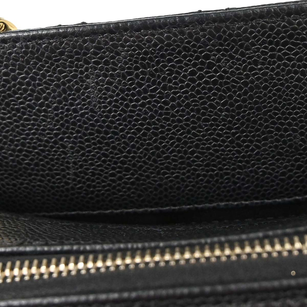 Chanel 2011 Black Caviar Skin Petite Timeless Tote PTT Chain Handbag