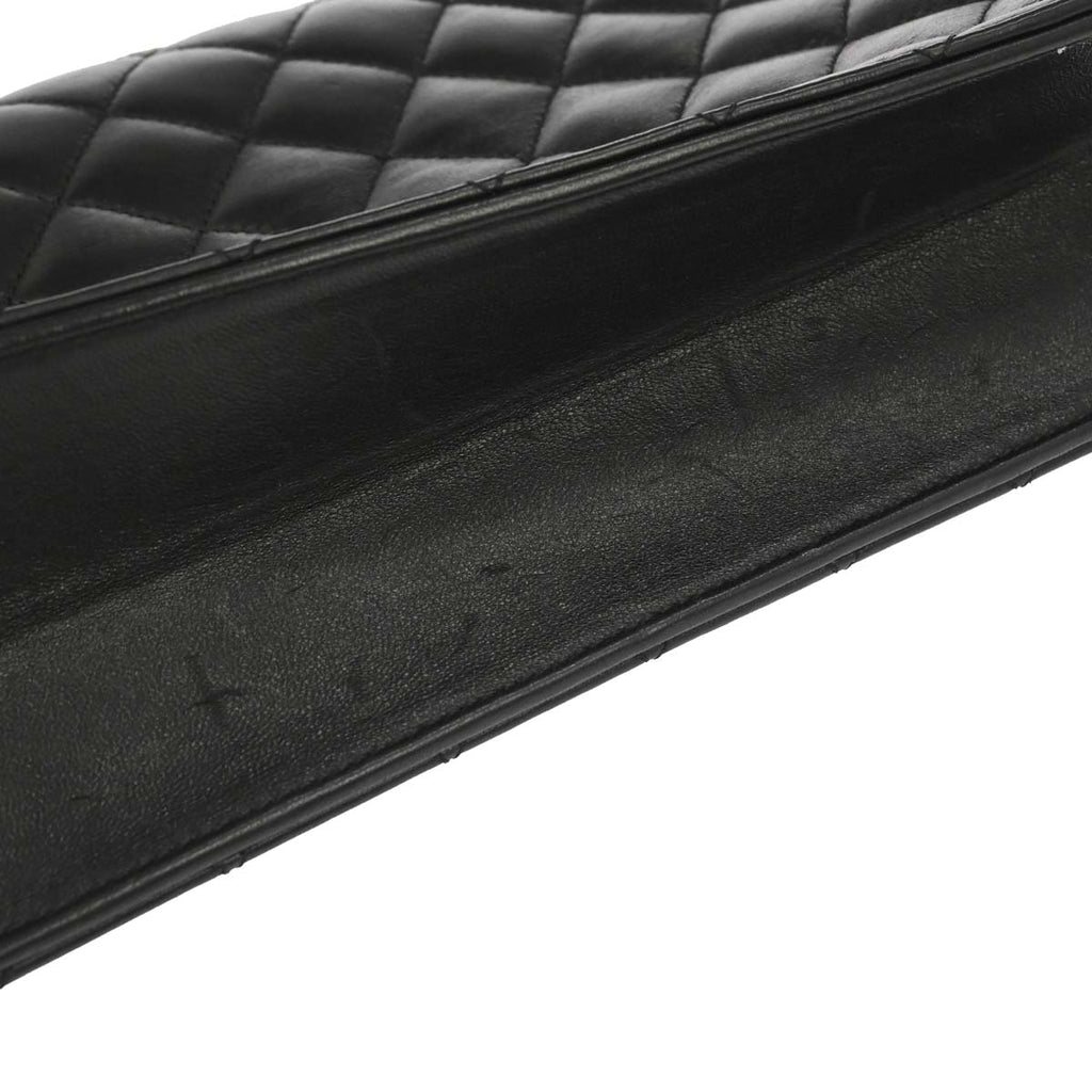 Chanel 2010-2011 Black Lambskin Turnlock Medium Half Flap Shoulder Bag
